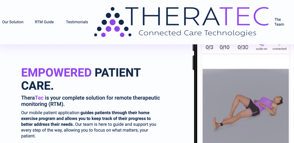 TheraTec web page image